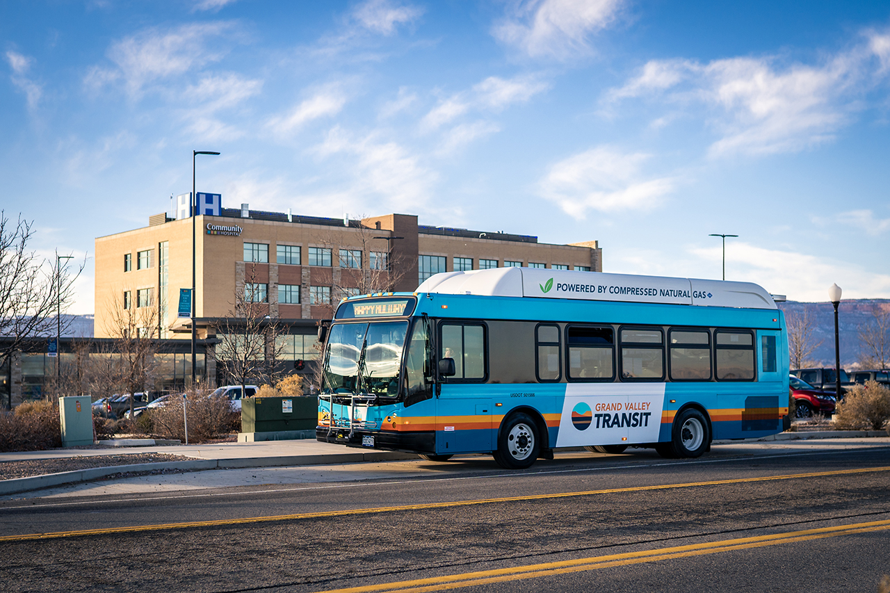 Grand Valley Transit Bus at Community Hospital in Colorado